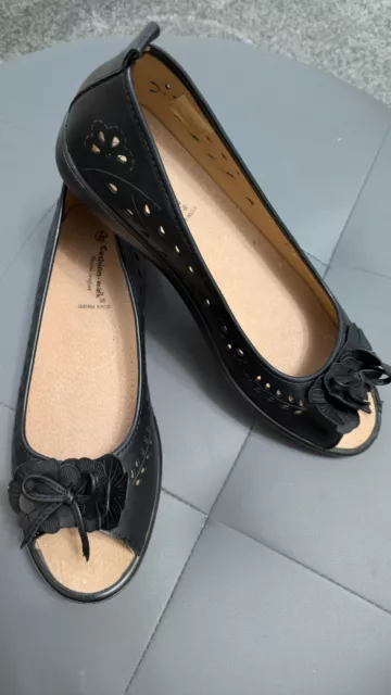 CUSHION WALK FLAT Peep Toe ladies shoes size 8 6.00 PicClick UK
