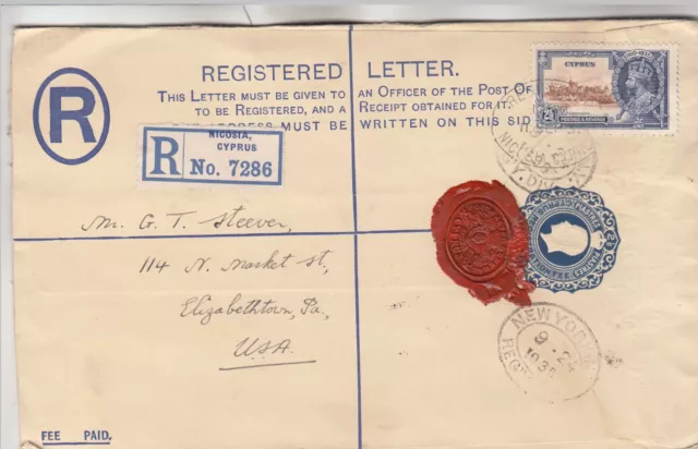 Cyprus Registered Cover w/ side cut