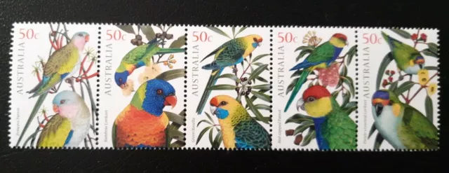 Australian Decimal Stamps 2005 Australian Parrots Complete Set Strip 5 MNH (EE5)
