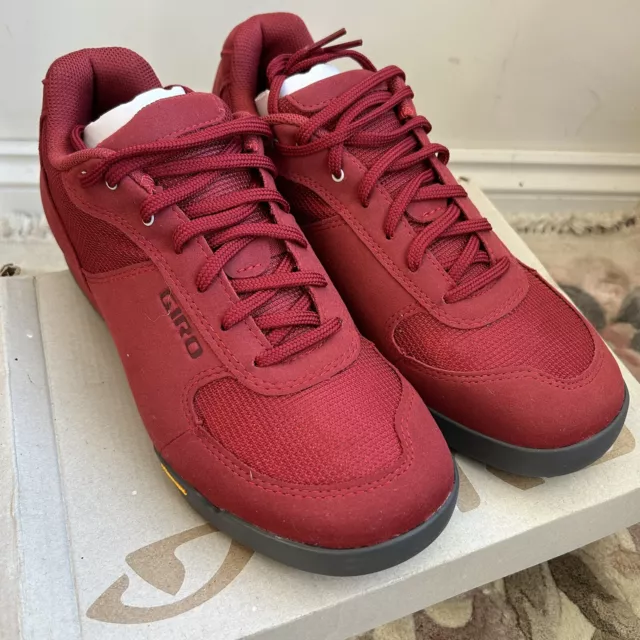 Giro Rumble vr mtb cycling shoes MTB Red Ox Blood UK7 EU 41 New Clippers Flat
