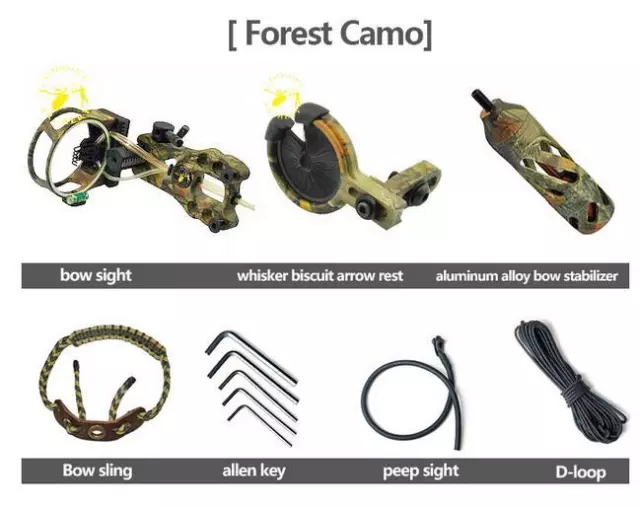 Camo Deluxe Upgrade Kit For Compound Bow Archery And Hunting