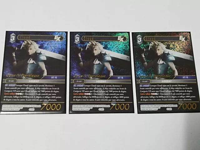 3 Carte Promo  Final Fantasy Cloud - 3 Foil - PR-021 FFTCG