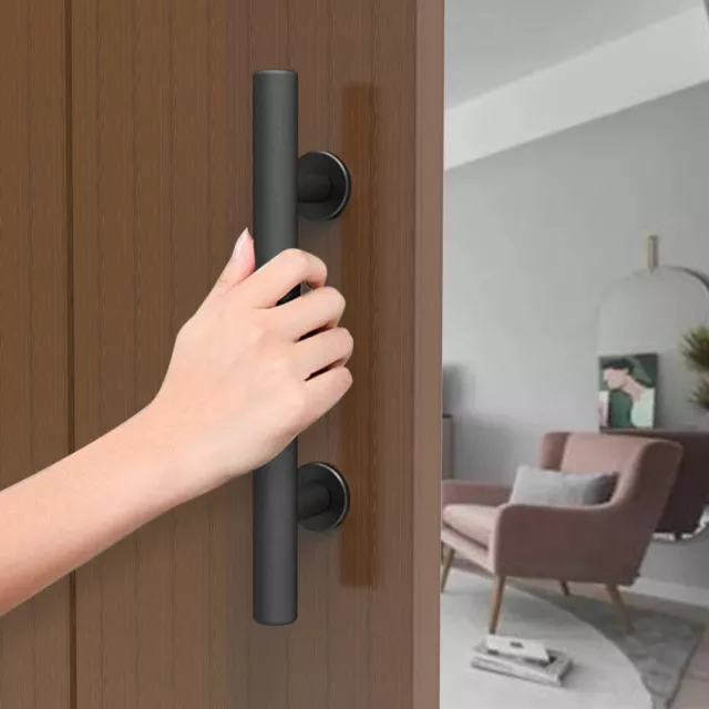 10"/12" Sliding Barn Door Handle Pull and Flush Hardware Set Matte Black