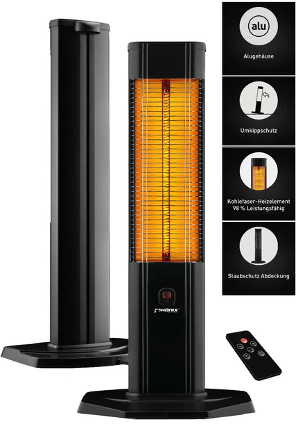 #Phönix Carbon Infrarot Standheizstrahler Heizstrahler Terassenheizung 2000 Watt