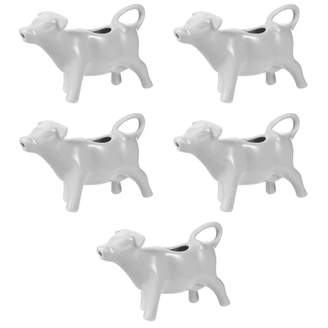 5x jarra de crema de dibujos animados dispensador de crema jarra de cerámica blanca