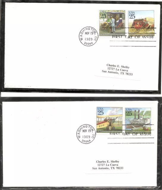 US SC # 2434-2437 Classic Mail Transportation FDC. No Cachet