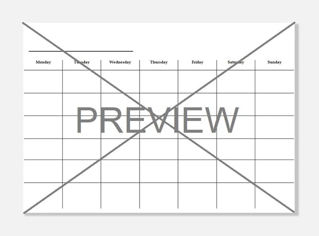 BLANK CALENDAR PRINTABLE PDF A4 Landscape Quick & Simple Design (X4) £1 ...