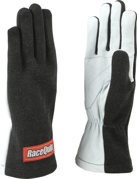 RaceQuip 350 Series 1 Layer Nomex Non SFI Basic Race Gloves Black Large
