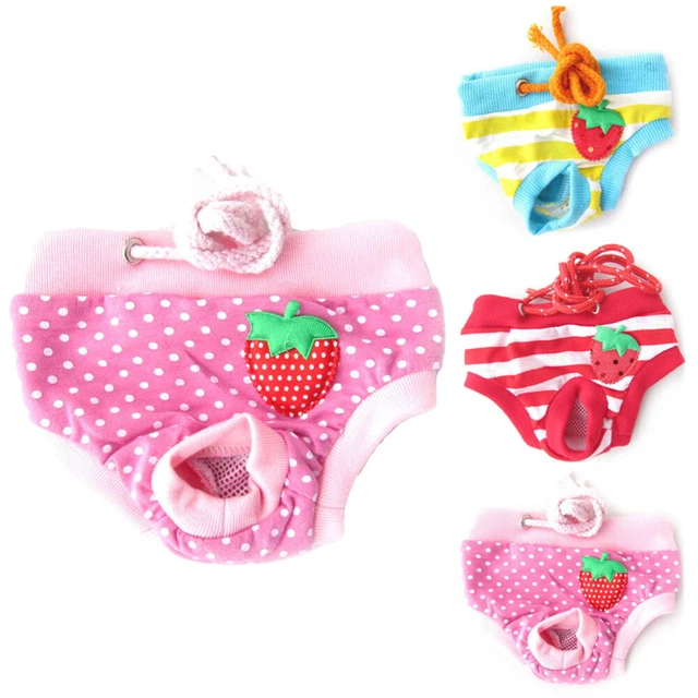 Pet Windel Hygiene Physiologische Hosen Dot Strawberry Waschbar Männliche