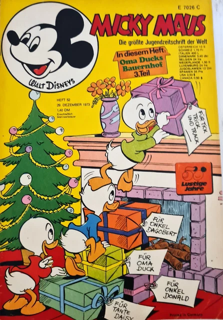 Micky Maus Comic Heft Nr.52 mit GS+SB 1973 Z 1-2 (103)