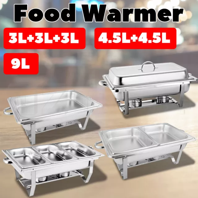 9L/4.5L*2/3L*3 Multi Stainless Steel Bain Marie Chafing Dish Buffet Food Warmer~