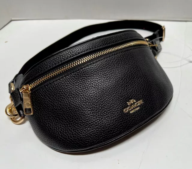 AUTHENTIC Coach 39939 Black Pebbled Leather Belt Bag Fanny Pack