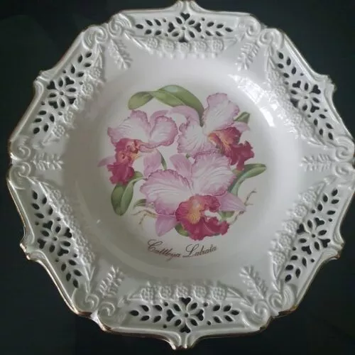 Crown Davenport Orchid Plate The Crown Orchid Gardens of Victoria Limited Ed