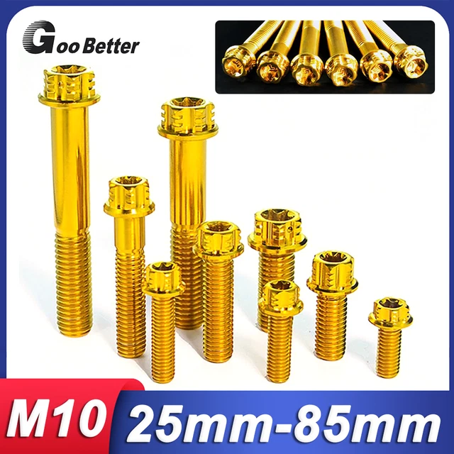 M10 Titanio 110mm Testa Esagonale Flangia Bullone Ti 1.25 Filo - Foto 3