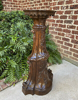 Antique Italian Pedestal Plant Stand Display Table Walnut Baroque 38" Book Rest 6