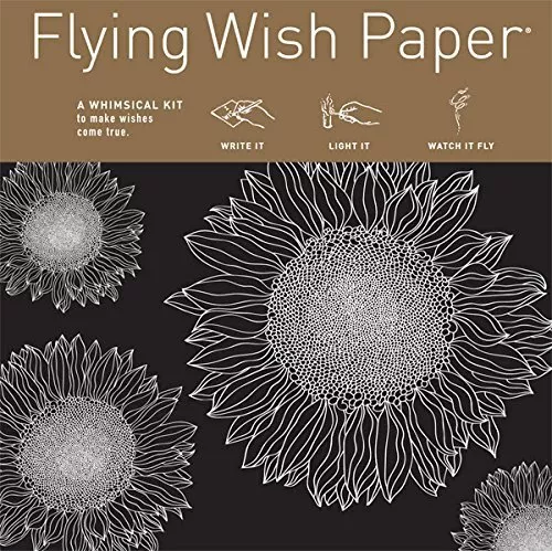 SUNFLOWERS, Flying Wish Paper Write it Light it & Watch it Fly, Mini Kit 5" x 5"