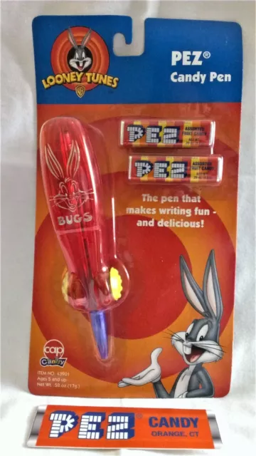 PEZ 1999 Looney Tunes Bugs Bunny Candy Replaceable Pen Candy Dispenser MOC new