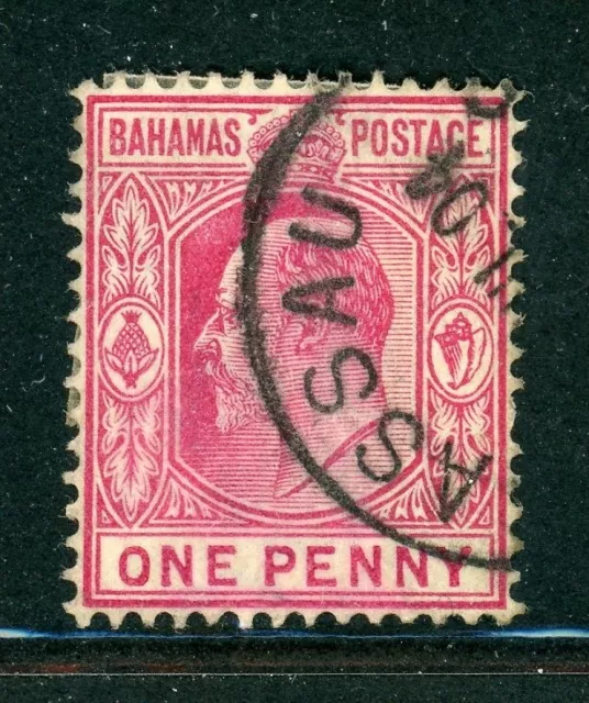 BAHAMAS 37 SG62 Used 1902 1p red KEVII Wmk Crown CA CV$3