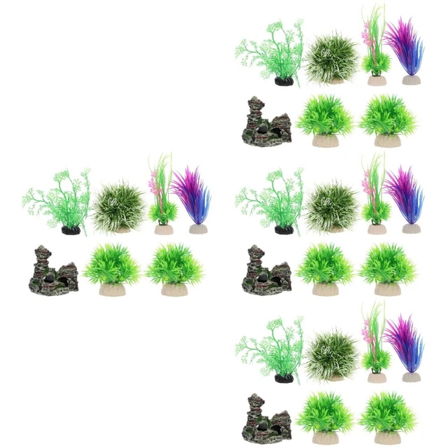 4 Sets Décors De Plantes D'aquarium Accessoire Paysage Fausse Aquatique