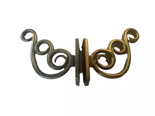 Pottery Barn 2 Solid Brushed Brass Ornate Wall Hooks Design Home