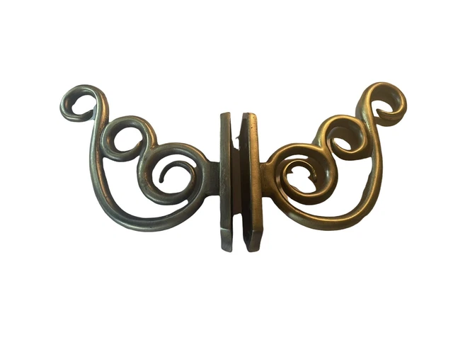 Pottery Barn 2 Solid Brushed Brass Ornate Wall Hooks Design Home