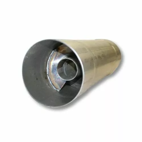 Flo-Pro 51600 5" Round Body Aluminized Twister Resonator 5" Inlet/Outlet