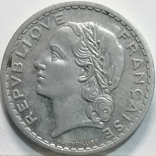 1946 Frence 5 Francs Aluminium Coin