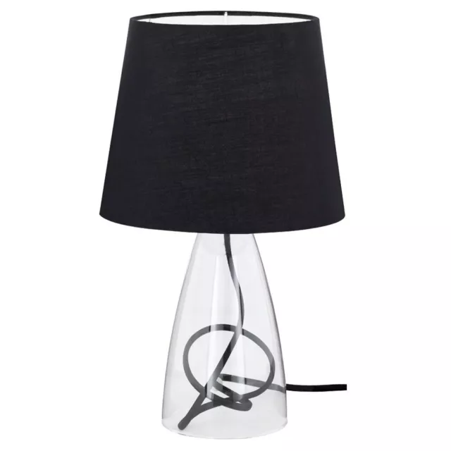 Table Récolte Bureau Luminaire Lampe Tissu Abat-Jour Noir la Vie Ess Verre Wofi 2