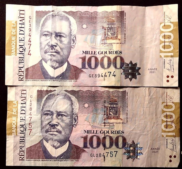 1x 2021  HAITI 1000 GOURDES BICENTIENAL   PAPER FORIEGN BANKNOTES INV#B11064