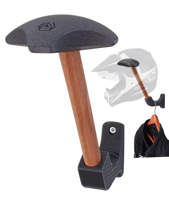 Porte-casque Mural Tête De Mort - Support Casque Moto, Vélo - Résine Noire - Déco Garage - 11