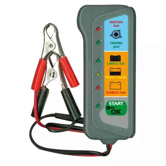 Analizzatore Tester Batteria Per Auto Moto 12V Funzionamento Alternatore Carica