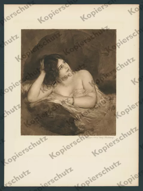 orig. Hanfstaengl-Gravüre Franz von Lenbach Voluptas Erotik Antike München 1898
