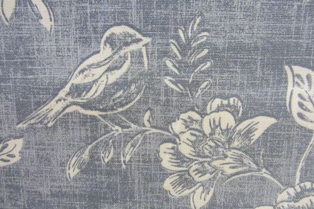 Reverse Toile Chambray Blue Cotton  140cm wide Curtain/Craft Fabric