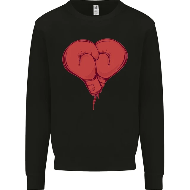 Cuore Boxe Guanti Boxer Mma Muay Tailandese Uomo Felpa Maglione