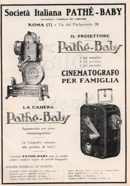 PUBBLICITA' 1928 PATHE' Baby Proiettore Film Pellicola Babbo Natale Cinema  EUR 16,00 - PicClick IT