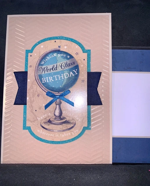 Birthday Card World Class Globe Sophisticated Card