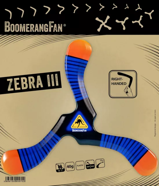 BoomerangFan Zebra III robuster Einsteiger Sport Bumerang Dreiflügler