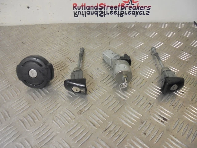 PEUGEOT 308 LOCK Set Ignition Barrel Door Lock Key Blade Fuel Cap 2008 ...