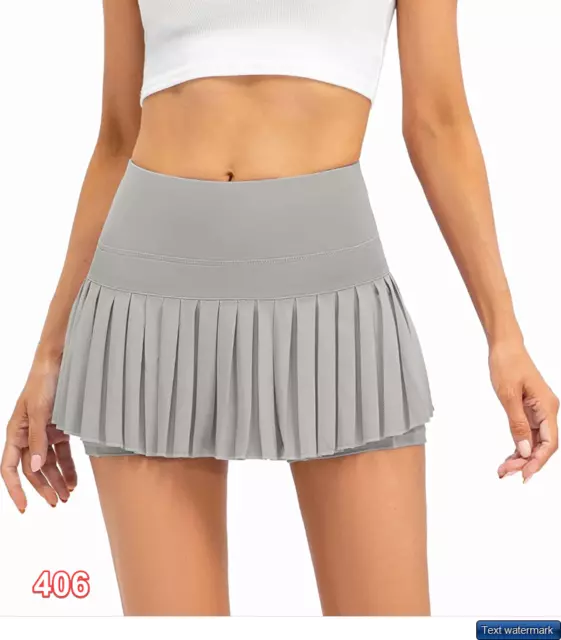WOMEN PLEATED TENNIS Skirts Stretchy Active Mini Skorts Gym Exercise Shorts  $10.99 - PicClick