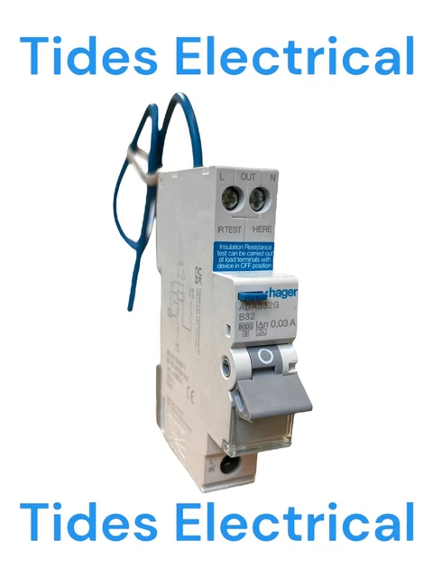 Hager RCBO 32 AMP 30mA Typ B 32A ADA Bereich ADA332G Typ A