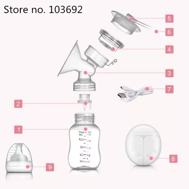 Double Electric Breast Pump With Milk Bottle Infant USB BPA free Powerful Pumps 2