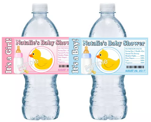 20 Rubber Ducky Duck Baby Shower Favors Water Bottle Labels