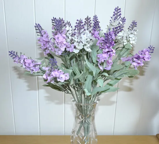 2 Lavendelsträuße Künstliche Blumen Kunstblumen Blumenstrauß Lavendel weiß lila