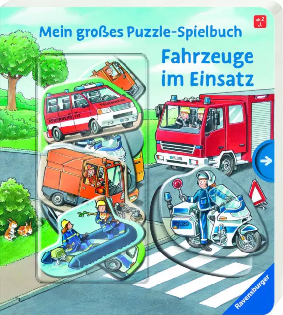 Ravensburger 43873 Mein großes Puzzle-Spielbuch: Fahrzeuge im Einsatz Pappbilde