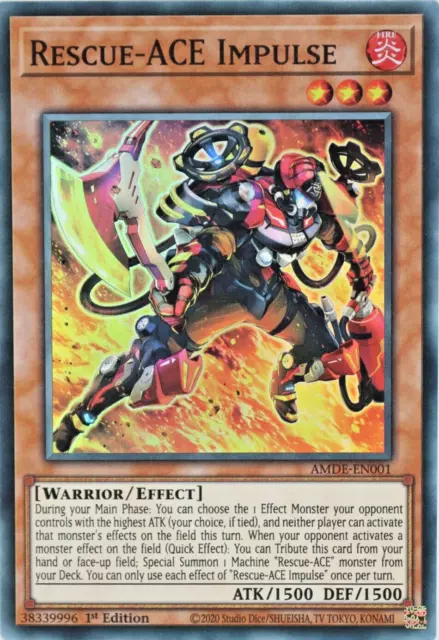 YuGiOh Rescue-ACE Impulse AMDE-EN001 Super Rare 1st Edition