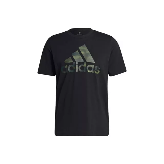 T-shirt uomo Adidas manica corta Camo HL6934 nero-verde