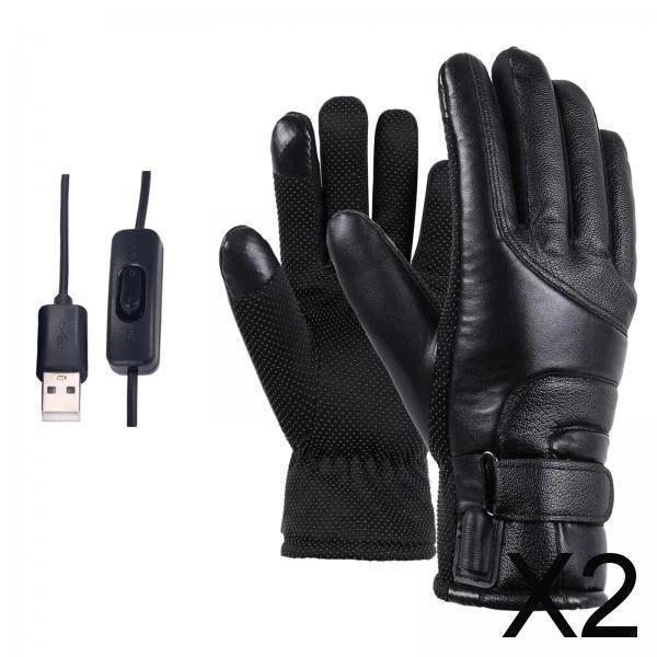 2X Gants Chauffants électriques Type D'écran Tactile Coupe-vent