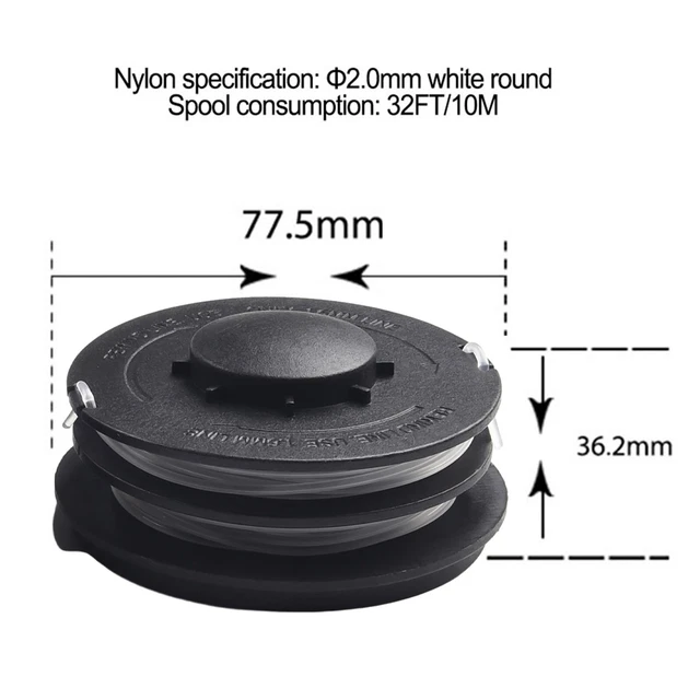 6 Spulen Für Rasentrimmer + 1 Deckel + 1 Feder – Kompatibel Mit Black & Decker