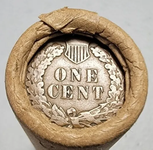 WHEAT PENNY ROLL UNSEARCHED Estate .Indian Head , Old Vintage Coin