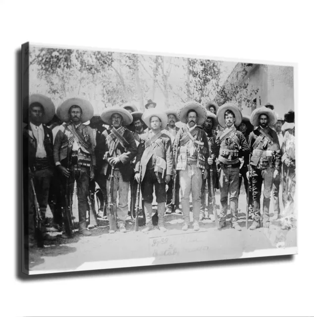 Pancho Villa and His Military Wearing Bandoliers Mexican Revolution Poster